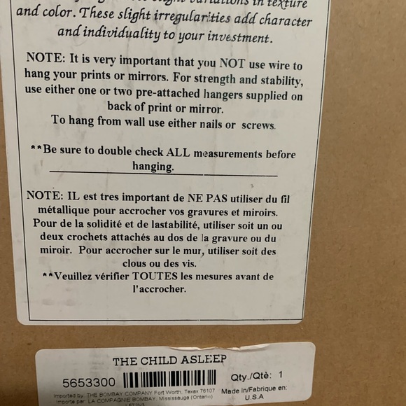 Wall Art Print in Gold Leaf Frame The Child Asleep - Picture 10 of 10